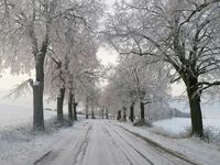 Dorfstra&szlig;e im Winter